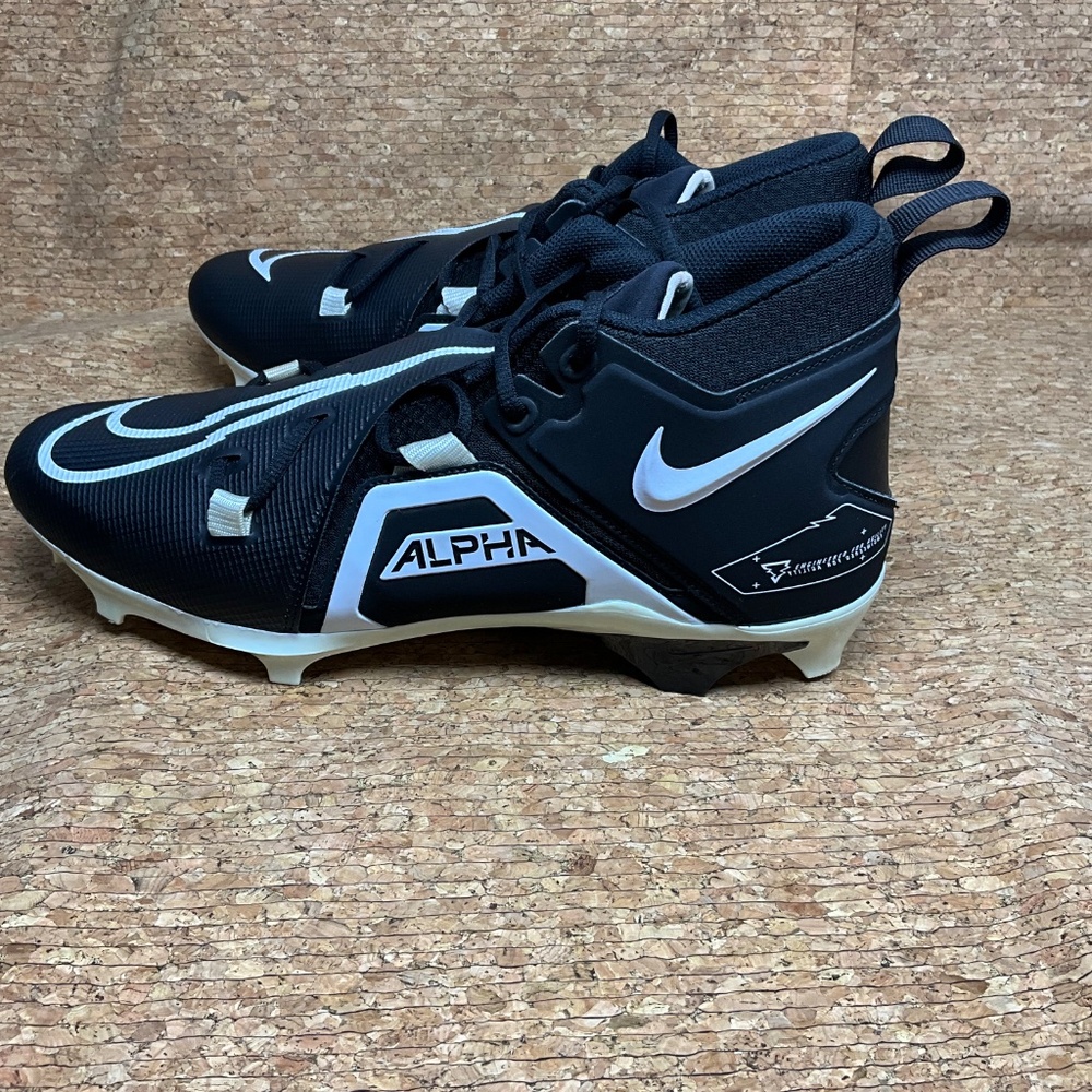 Nike Alpha Menace 3 Football Cleats Men’s Size 13 Black White - Picture 4 of 15